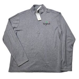 Adidas Golf Pullover Sweatshirt Mens XL Grey Quarter Zip Beyond Logo $75‎ NEW